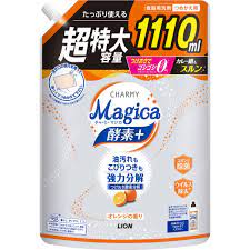 獅王 - CHARMY Magica 奇即爽酵素+洗潔精 香橙味 特大補充裝 1110ml
