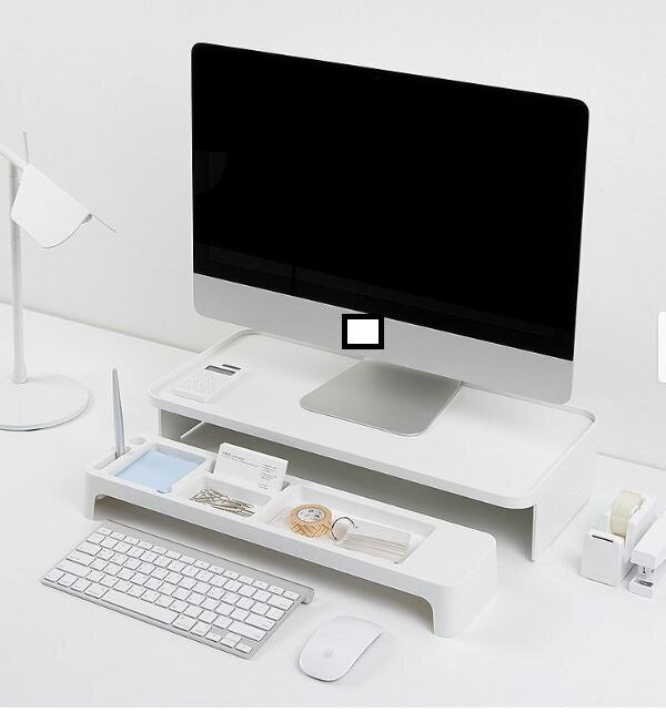 韓國 Litem 桌面收納 屏幕加高及收納架套裝 白色