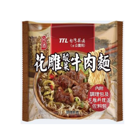 台灣台酒花雕酸菜牛肉(袋)即食麵 3 包裝 200g