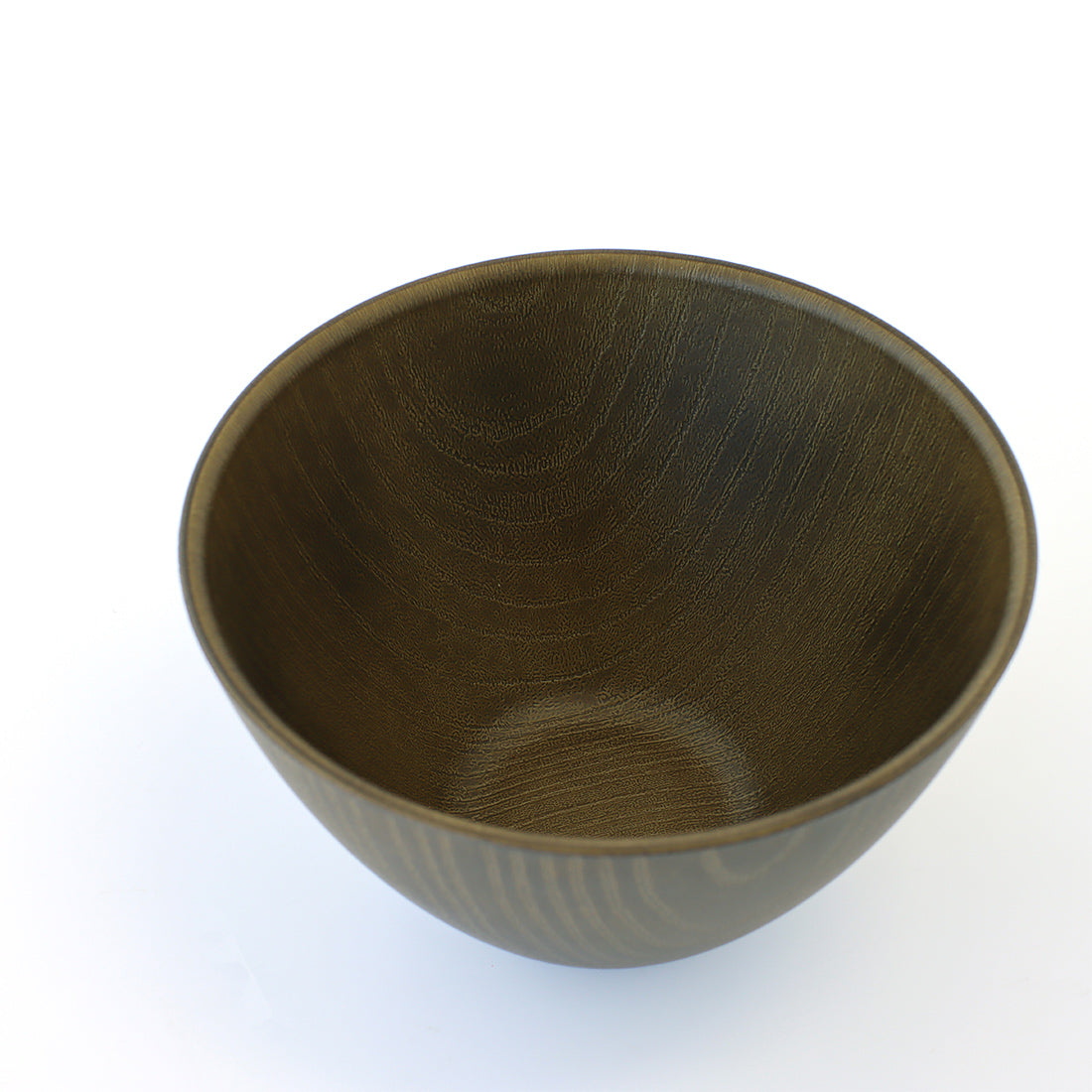 Sunlife - 日本製彷木紋湯碗(橄欖啡色)洗碗機 微波爐 適用