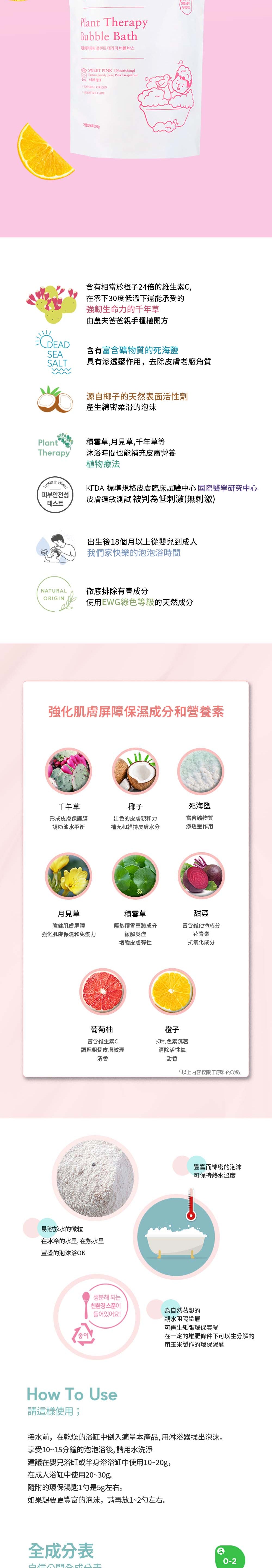韓國 FERMIER PAPA 植物療法泡泡浴劑 西柚甜橙香 500g